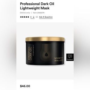 New Sebastian Dark Oil Lightweight Mask 16.9 oz